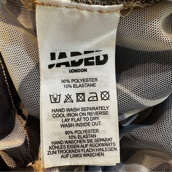 Jaded London x Sydney Carlson Graphic-Print Stretch-Mesh Trouser Pants Size 4 - Picture 10 of 10